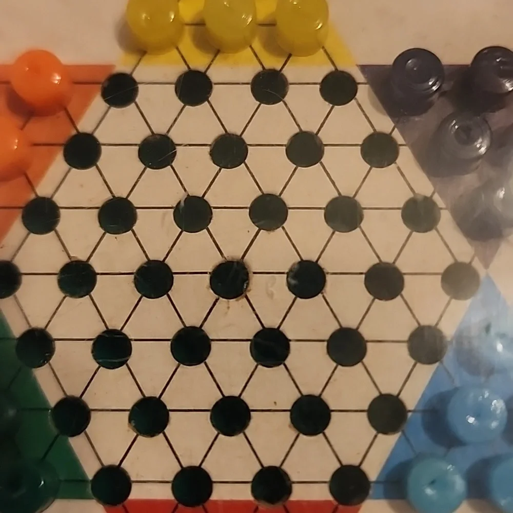 CHINESE Checkers Classic Star Peg Board Kids Toy - Multicolor Miniature